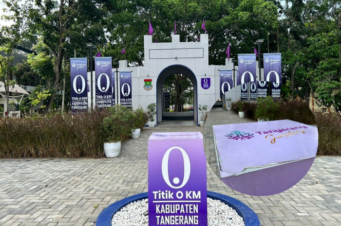 Foto: kondisi Tugu Titik Nol Kabupaten Tangerang di Pusat Pemerintahan Kabupaten Tangerang, yang mulai rusak | Dok. Tangerangupdate.com