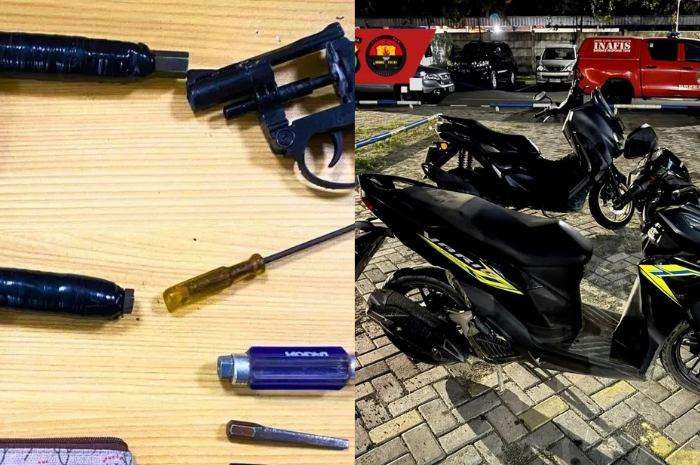 Foto: Barang bukti hasil penangkapan maling sepeda motor berbekal senjata mainan di Tangerang | Dok. Istimewa